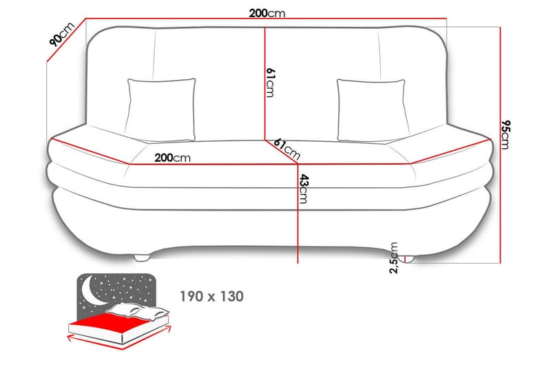 Figurelle Sovesofa 2-seter - Beige - Møbler - Sofaer - Sovesofaer