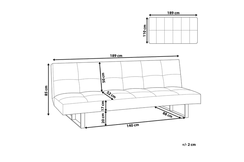 Filipov Sovesofa 3-seter - Beige - Møbler - Sofaer - Sovesofaer