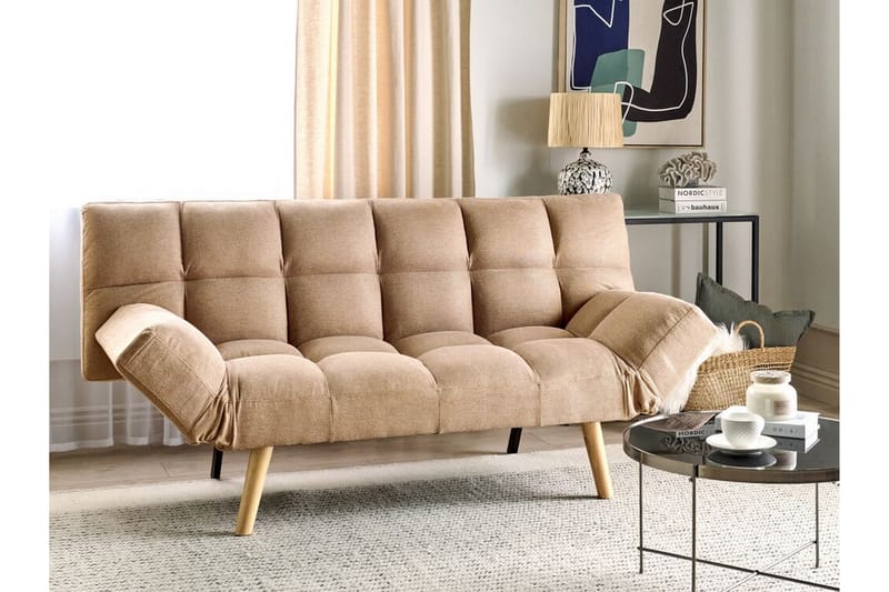 Fiora Sovesofa 3-seter - Brun/Lyst tre - Møbler - Sofaer - Sovesofaer