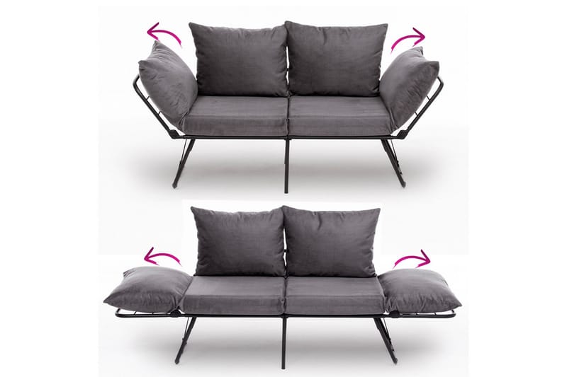 Giancarlo Sovesofa 2-seter - Grå - Møbler - Sofaer - Sovesofaer