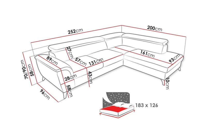 Graystone 3-seters Hjørnesovesofa - Beige - Møbler - Sofaer - Sovesofaer