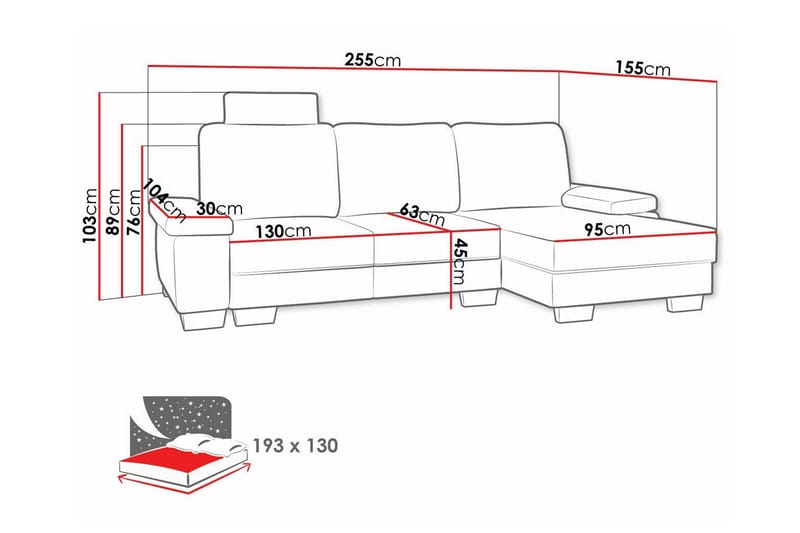 Graystone 3-seters Hjørnesovesofa - Beige - Møbler - Sofaer - Sovesofaer