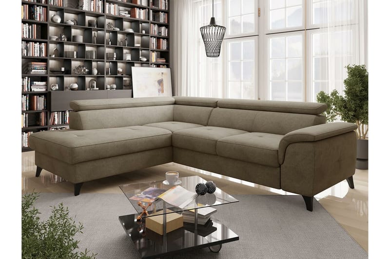 Graystone 4-seters Hjørnesovesofa - Brun - Møbler - Sofaer - Sovesofaer