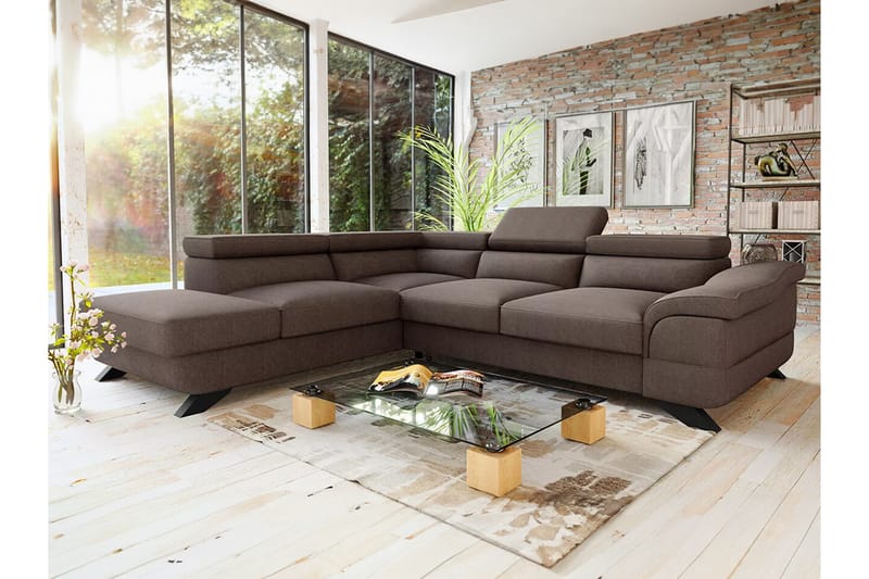 Graystone 4-seters Hjørnesovesofa - Brun - Møbler - Sofaer - Sovesofaer