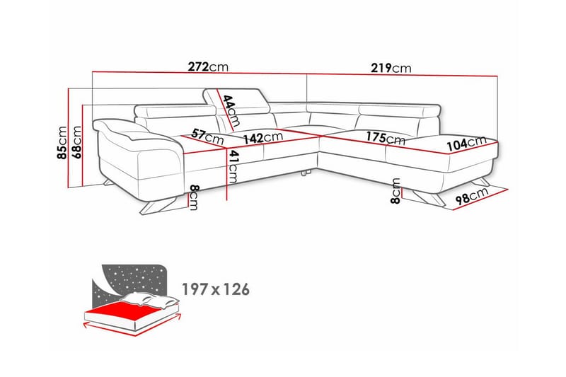 Graystone 4-seters Hjørnesovesofa - Brun - Møbler - Sofaer - Sovesofaer