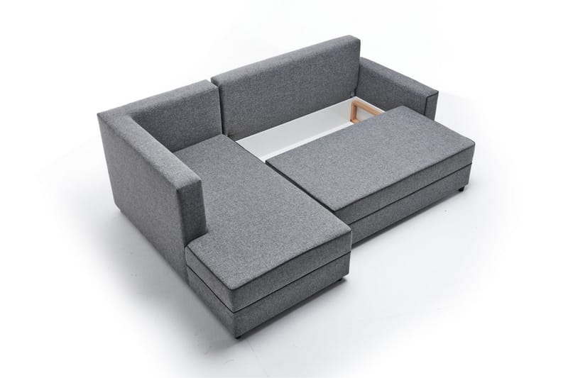 Highbank Sovesofa m. Divan 4-seters 200x150 - Grå - Møbler - Sofaer - Sovesofaer