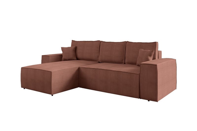 Knocklong 3-seters Hjørnesovesofa - Rosa - Møbler - Sofaer - Sovesofaer - Hjørnesovesofa