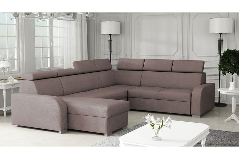 Lavona Hjørnesofa Large - Brun - Møbler - Sofaer - Sovesofaer - Hjørnesovesofa