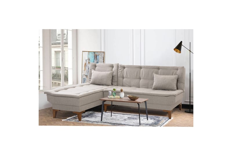 Hunterville Sovesofa med Sjeselong 4-seter - Beige - Møbler - Sofaer - Sovesofaer