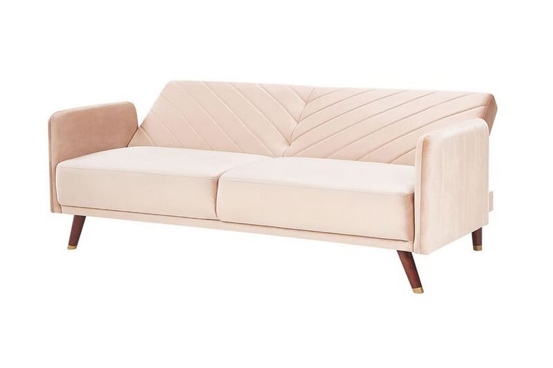 Induja 3-seters Sovesofa - Fløyel/Beige - Møbler - Sofaer - Sovesofaer