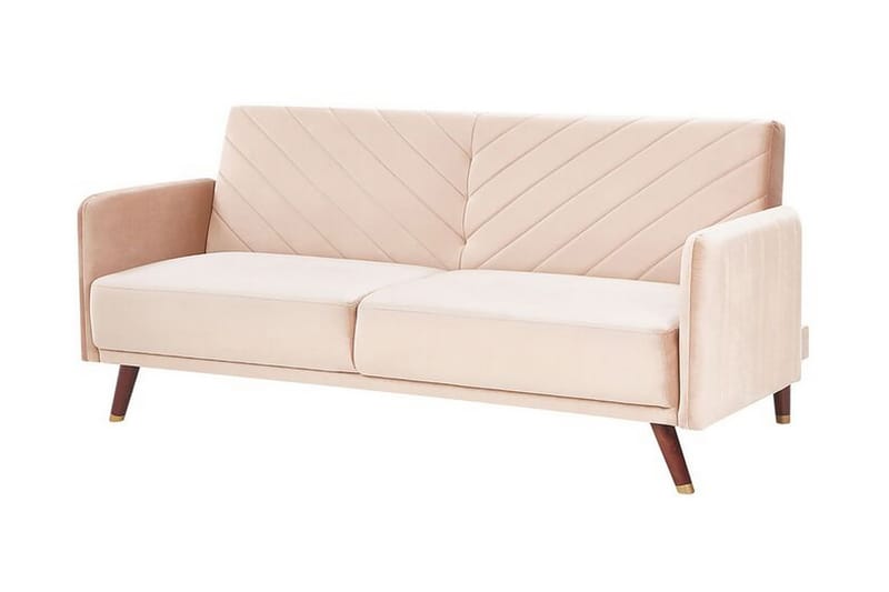 Induja 3-seters Sovesofa - Fløyel/Beige - Møbler - Sofaer - Sovesofaer