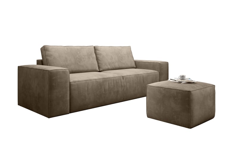 Kamli Sovesofa 3-seters med Oppbevaring - Beige - Møbler - Sofaer - Sovesofaer