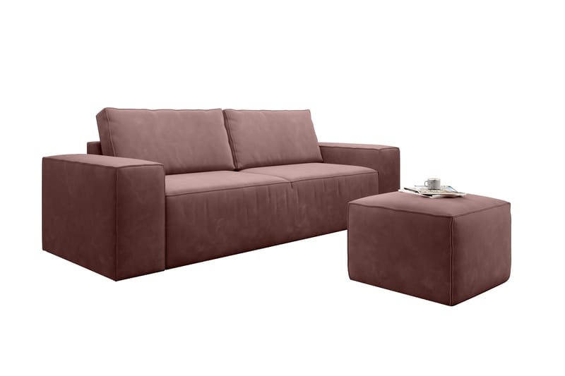 Kamli Sovesofa 3-seters med Oppbevaring - Rosa - Møbler - Sofaer - Sovesofaer