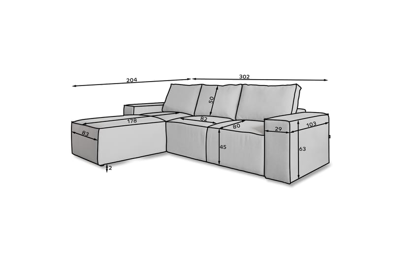 Kamli Sovesofa m. Divan med Oppbevaring - Brun - Møbler - Sofaer - Sovesofaer