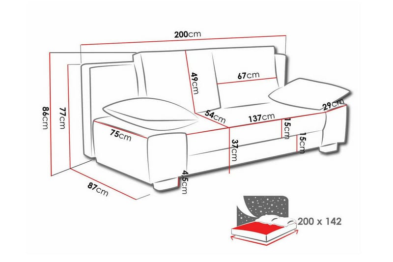 Kintore 2-seters Sovesofa - Lyse brun - Møbler - Sofaer - Sovesofaer