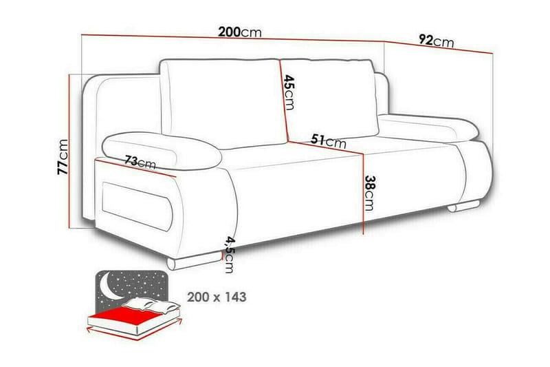 Kintore 2-seters Sovesofa - Lysegrå/Mørkegrå - Møbler - Sofaer - Sovesofaer