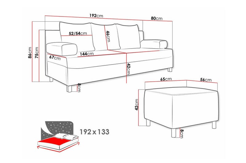 Kintore 2-seters Sovesofa - Mørkeblå - Møbler - Sofaer - Sovesofaer