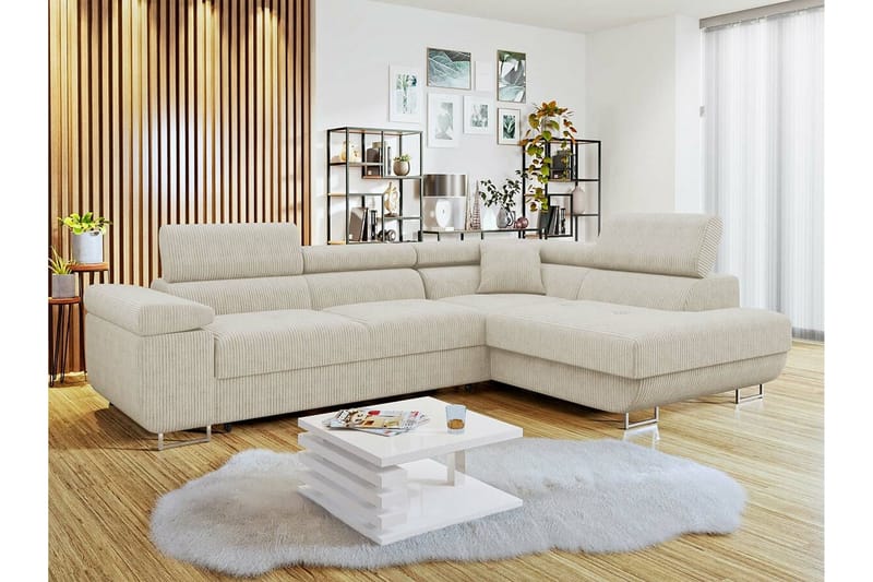 Kintore 4-seters Hjørnesovesofa - Beige - Møbler - Sofaer - Sovesofaer