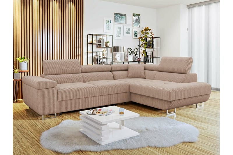 Kintore 4-seters Hjørnesovesofa - Beige - Møbler - Sofaer - Sovesofaer