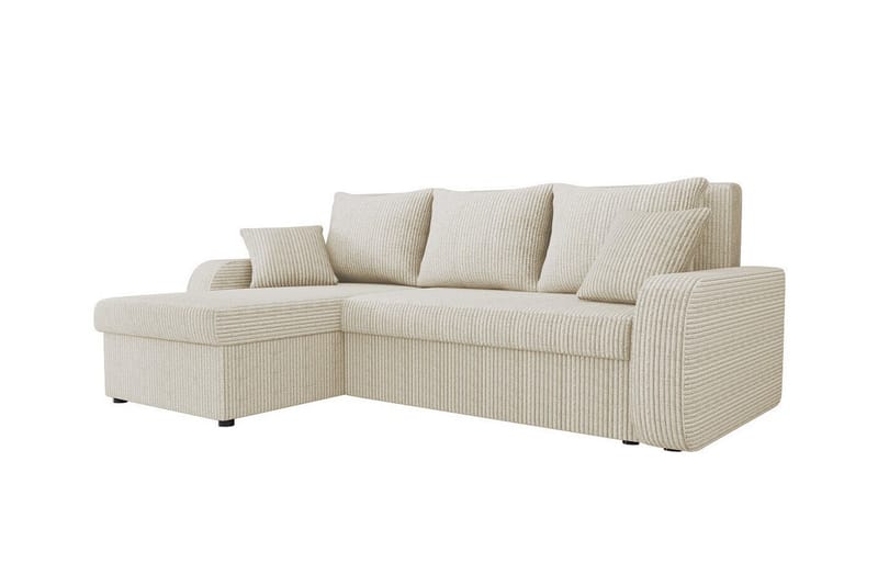 Kintore L Sofa 3-seters Hjørnesovesofa og Sjeselong Venstre - Beige / Lys beige - Møbler - Sofaer - Sovesofaer