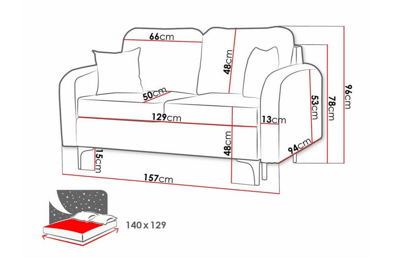 Knocklong 2-seters Sovesofa - Brun - Møbler - Sofaer - Sovesofaer