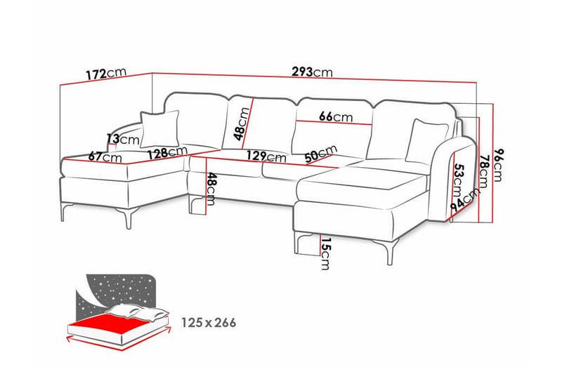 Knocklong 4-seters Hjørnesovesofa - Mørkeblå - Møbler - Sofaer - Sovesofaer