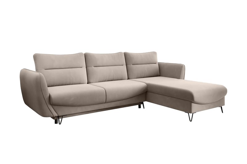 Lence Sovesofa m. Divan Oppbevaring - Beige - Møbler - Sofaer - Sovesofaer