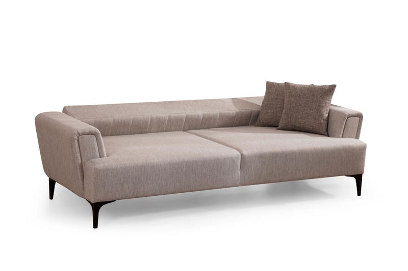 Lilesville 3-seter Sovesofa - Beige - Sovesofaer - Skinnsofaer - 4 seters sovesofa - 3 seters sovesofa - 2 seters sovesofa - Fløyel sofaer