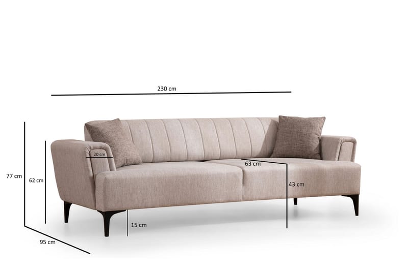 Lilesville 3-seter Sovesofa - Beige - Møbler - Sofaer - Sovesofaer