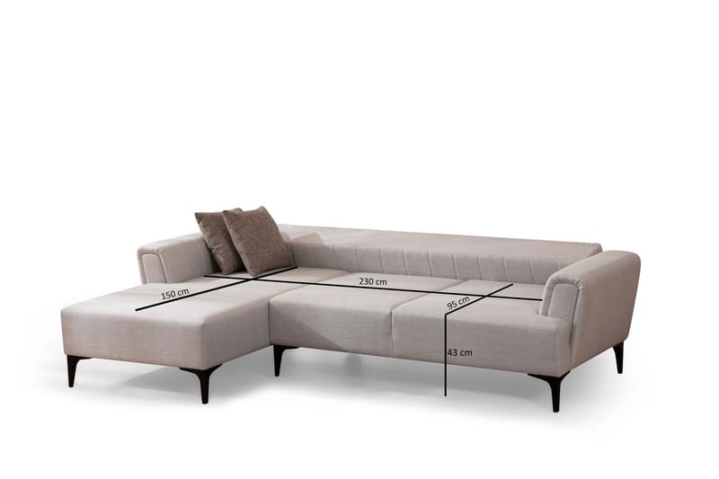 Lilesville Sovesofa med divan - Beige - Møbler - Sofaer - Sovesofaer