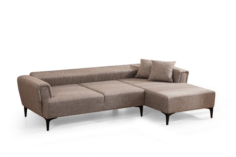 Lilesville Sovesofa med divan - Lysebrun - Møbler - Sofaer - Sovesofaer