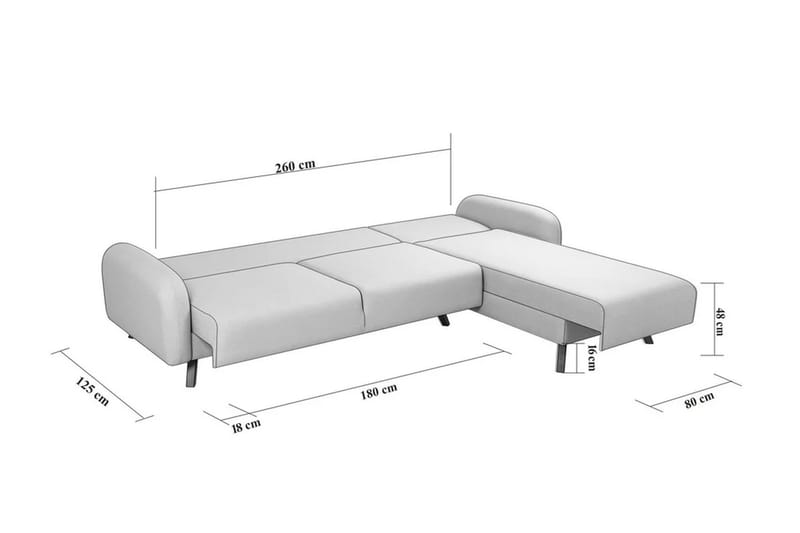 Malkiat Hjørnesovesofa - Antrasitt - Møbler - Sofaer - Sovesofaer