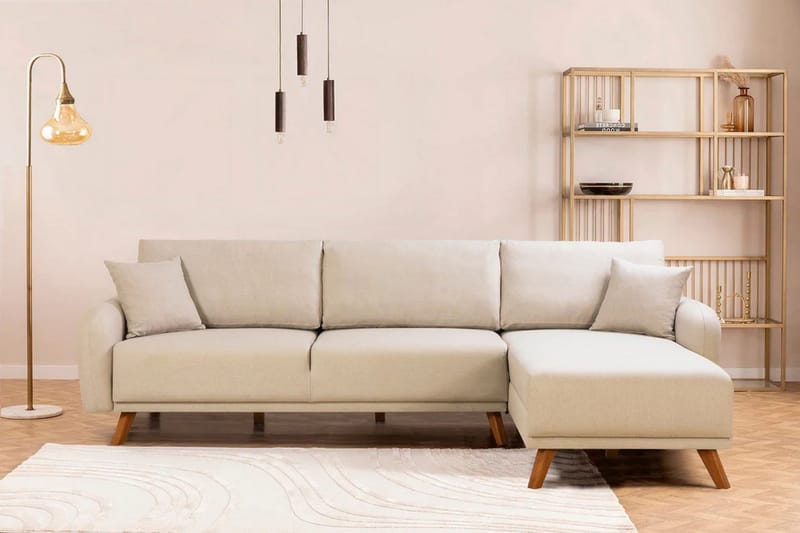 Malkiat Hjørnesovesofa - Cream - Møbler - Sofaer - Sovesofaer