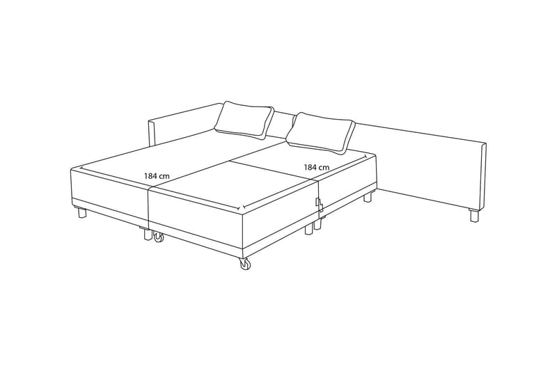 Matris 4-seters Sovesofa med Divan - Beige - Møbler - Sofaer - Sovesofaer