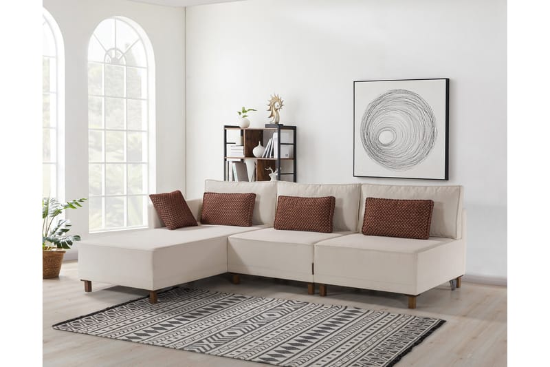 Matris 4-seters Sovesofa med Divan - Beige - Møbler - Sofaer - Sovesofaer