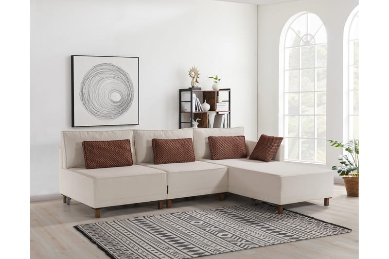 Matris 4-seters Sovesofa med Divan - Beige - Møbler - Sofaer - Sovesofaer