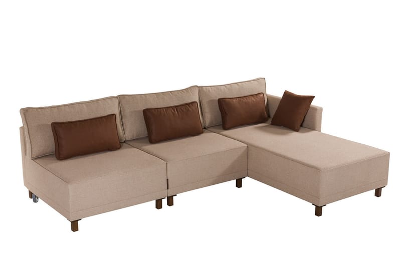 Matris 4-seters Sovesofa med Divan - Brun - Møbler - Sofaer - Sovesofaer