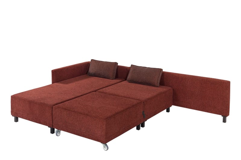 Matris 4-seters Sovesofa med Divan - Rød - Møbler - Sofaer - Sovesofaer