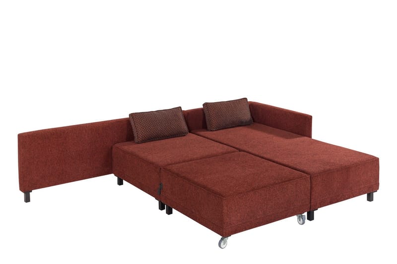 Matris 4-seters Sovesofa med Divan - Rød - Møbler - Sofaer - Sovesofaer