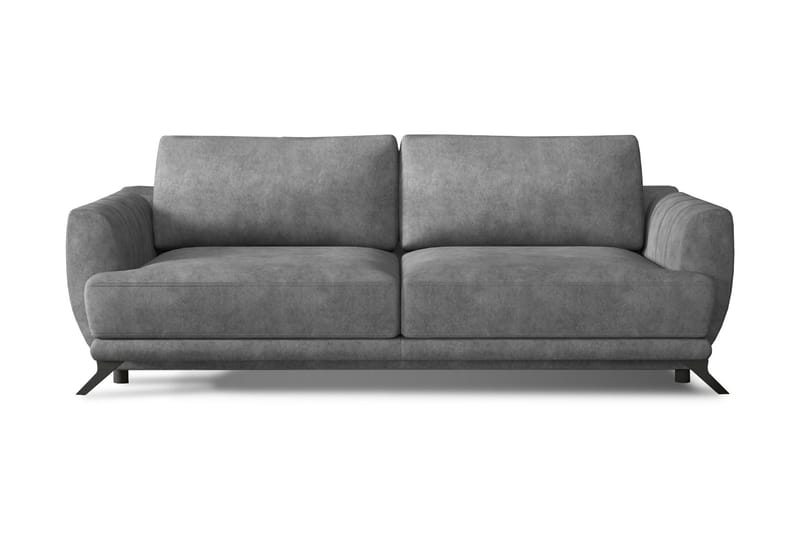 Megis 3-sits Sovesofa - Grå - Sovesofaer - Skinnsofaer - 4 seters sovesofa - 3 seters sovesofa - 2 seters sovesofa - Fløyel sofaer