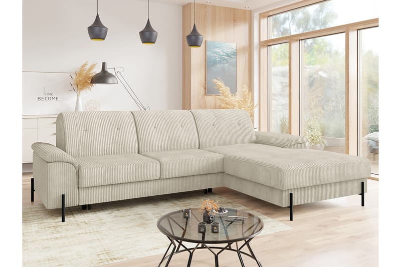 Messner 3-seters Hjørnesovesofa - Beige - Møbler - Sofaer - Sovesofaer