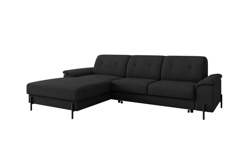 Messner 3-seters Hjørnesovesofa - Svart - Møbler - Sofaer - Sovesofaer