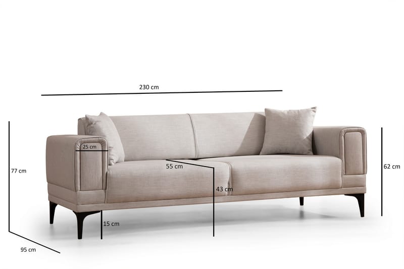 Naoko 3-seter Sovesofa - Beige - Møbler - Sofaer - Sovesofaer