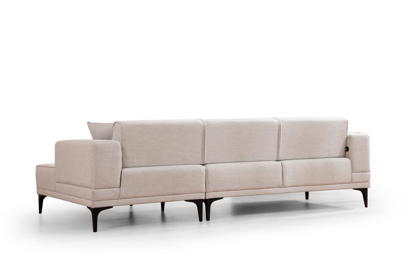 Naoko Sovesofa med divan - Beige - Sovesofaer - Hjørnesovesofa