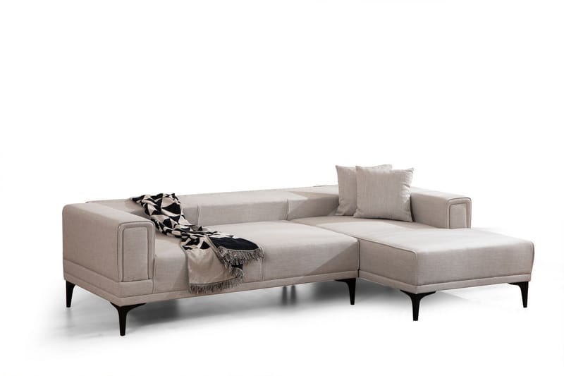 Naoko Sovesofa med divan - Beige - Sovesofaer - Hjørnesovesofa