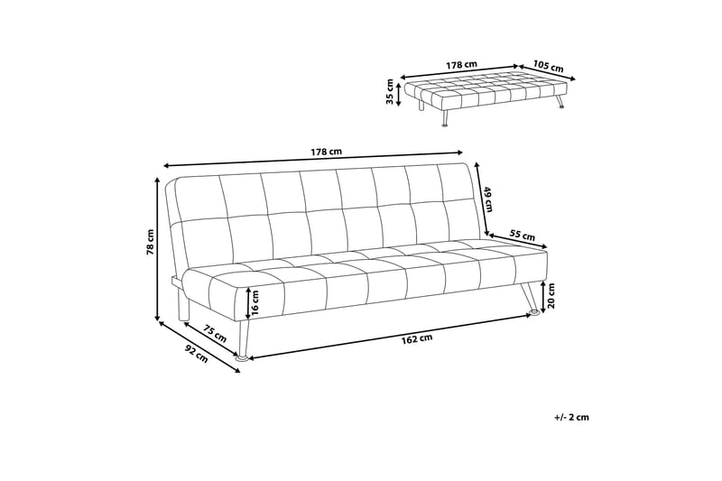 Olsker Sovesofa 178 cm - Svart - Møbler - Sofaer - Sovesofaer