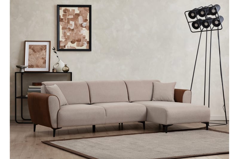 Rebelo Sovesofa med divan - Beige - Møbler - Sofaer - Sovesofaer