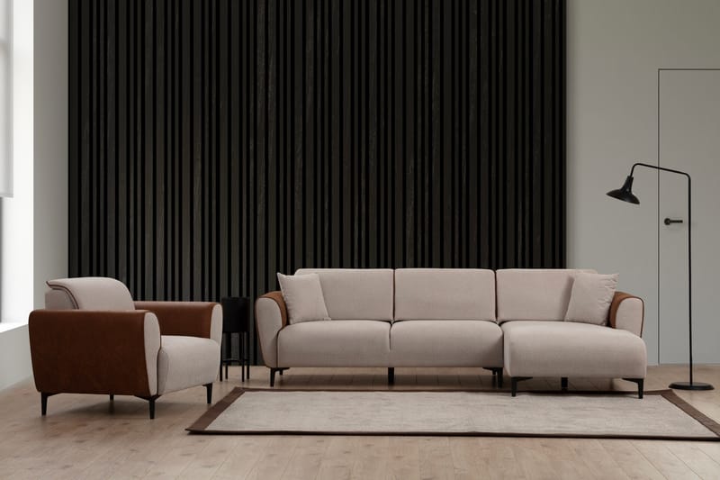 Rebelo Sovesofa med divan - Beige - Møbler - Sofaer - Sovesofaer