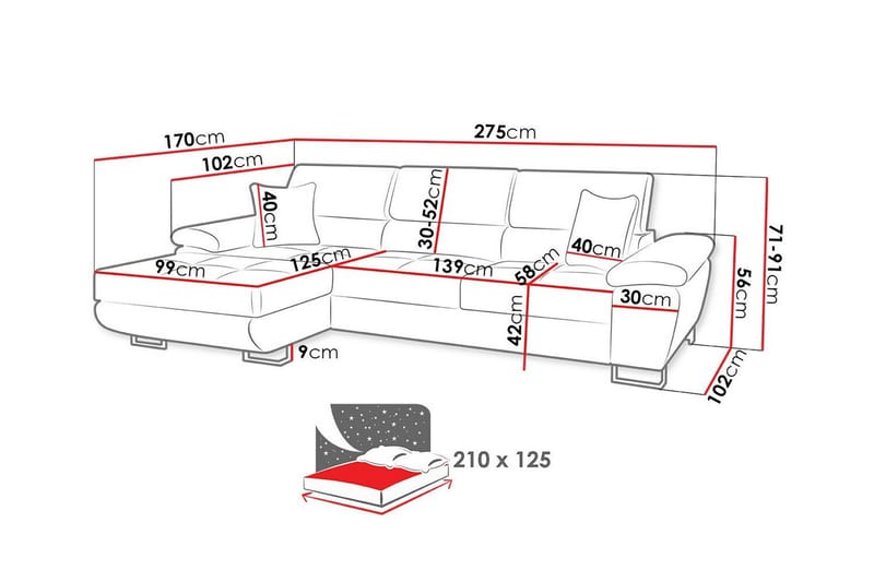 Reginia 3-seters Hjørnesovesofa - Mørkegrønn - Møbler - Sofaer - Sovesofaer