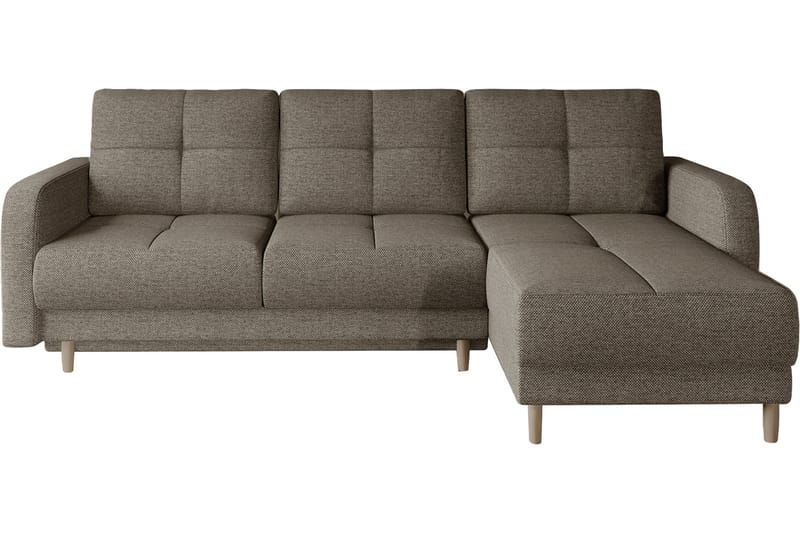 Saimon Sovesofa m. Divan med Oppbevaring 3-seter - Mørk beige - Møbler - Sofaer - Sovesofaer